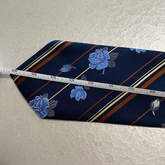 Christian Dior 4” wide necktie embroidered flowers polyester - Picture 9 of 10